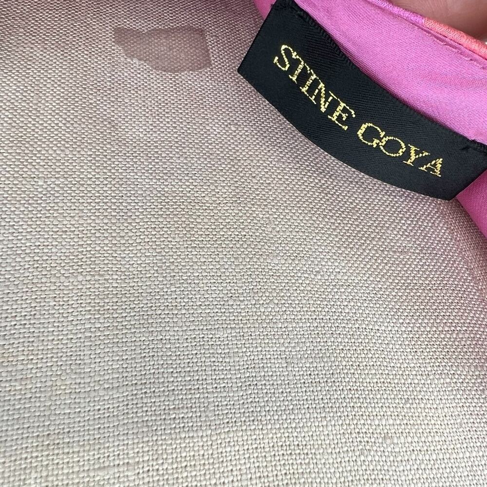 Stine Goya Gianna Dress Slip Midi Striped Silk Colorful Pink‎ Size Small - Picture 13 of 15